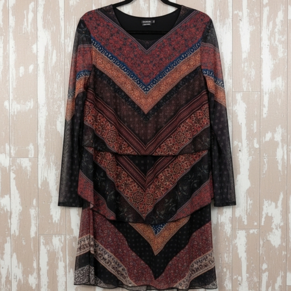 ​🍂🔸Desigual Moroccan V-Neck Tiered Boho Dress - XL 🔸🍂